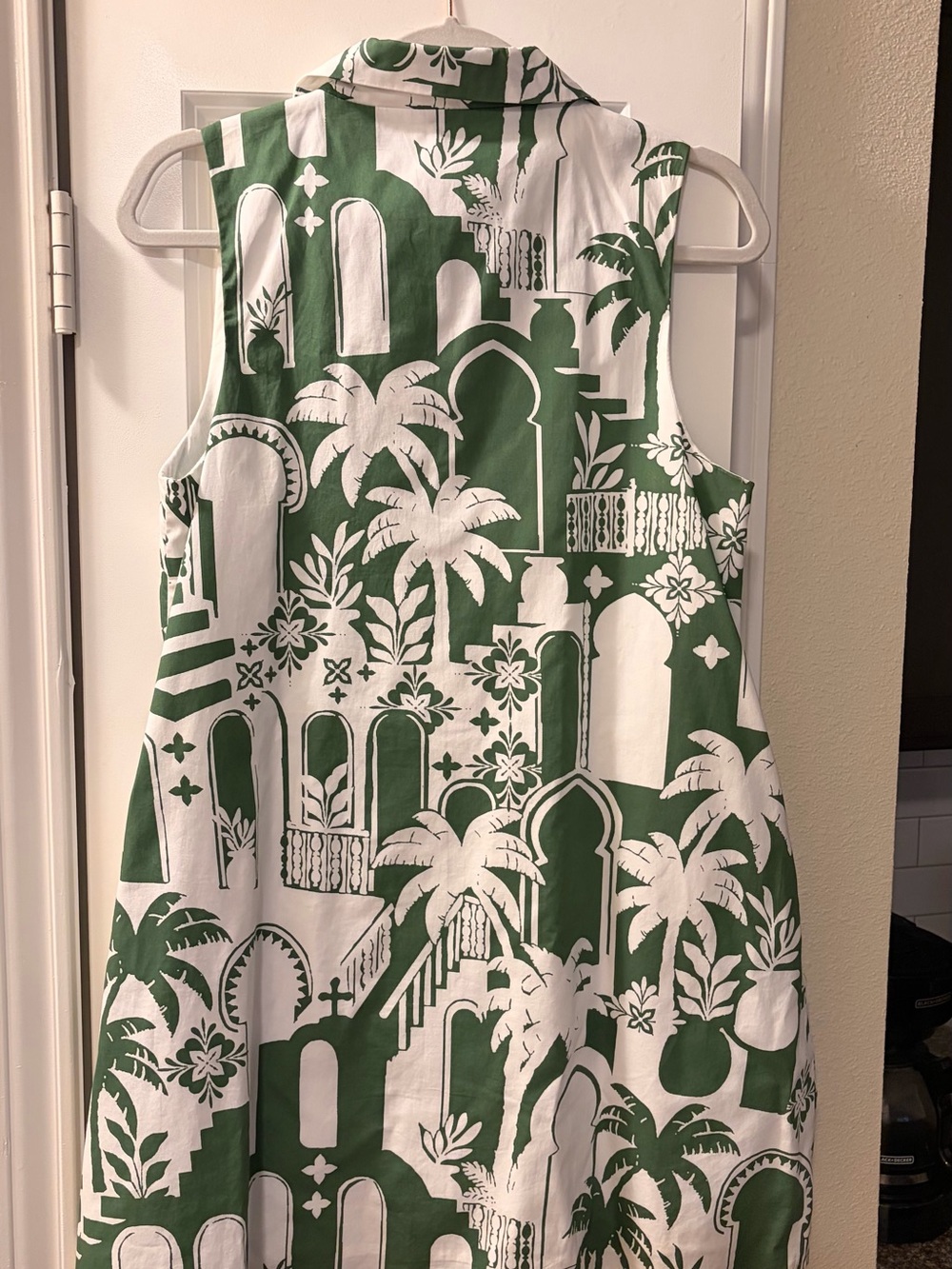 Sugarlips White Dress with Green Tropical Print - Picture 5 of 8